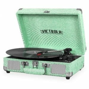 Green Victrola record player