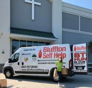 Bluffton Self Help van outside church