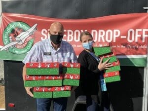 Donation participants with boxes