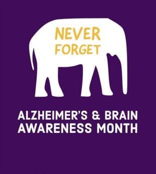 Alzheimer's & Brain Awareness Month graphic